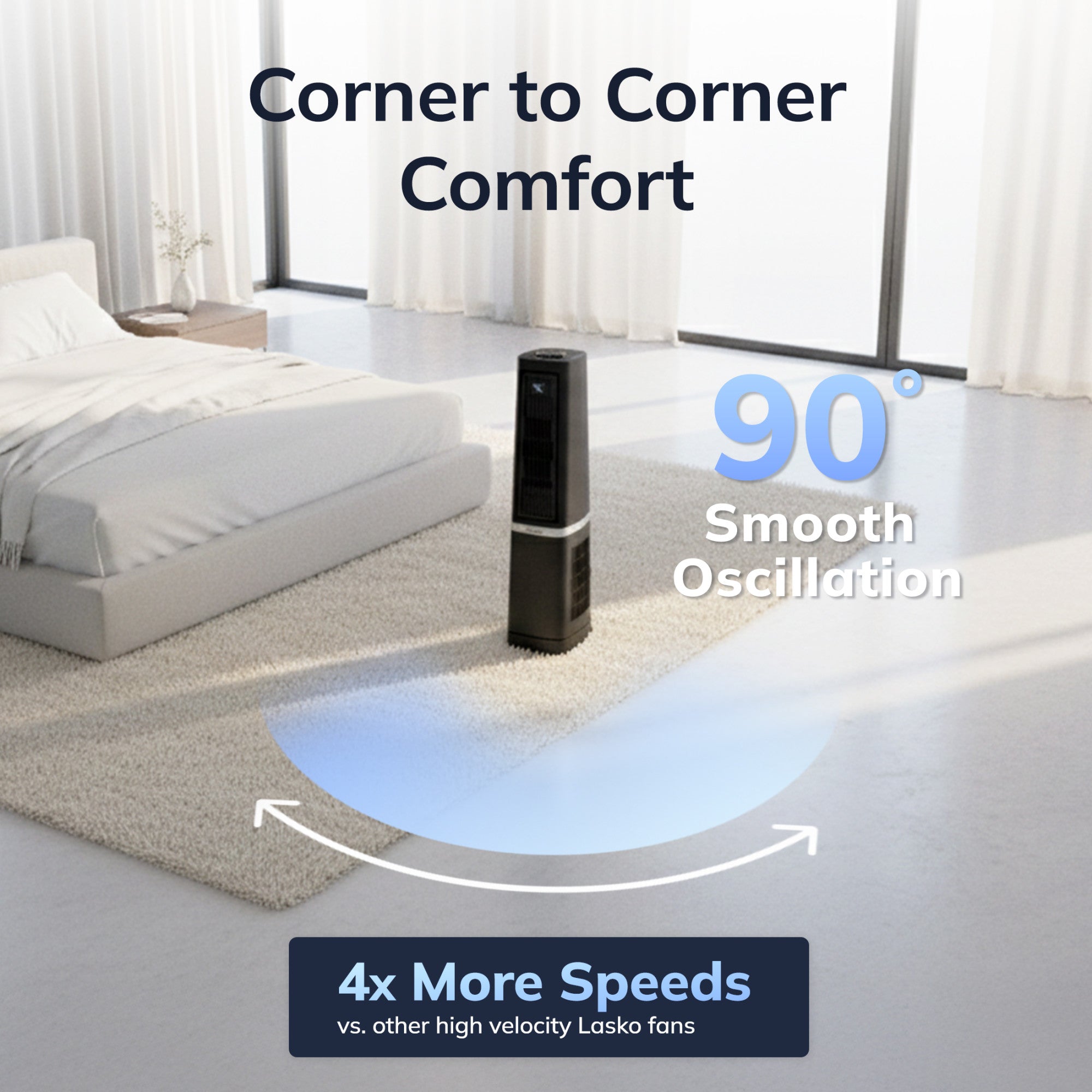 Lasko Stratus 35 DC Tower Fan: Oscillating. 12-Speed. High Velocity. Remote. Black - Image 5