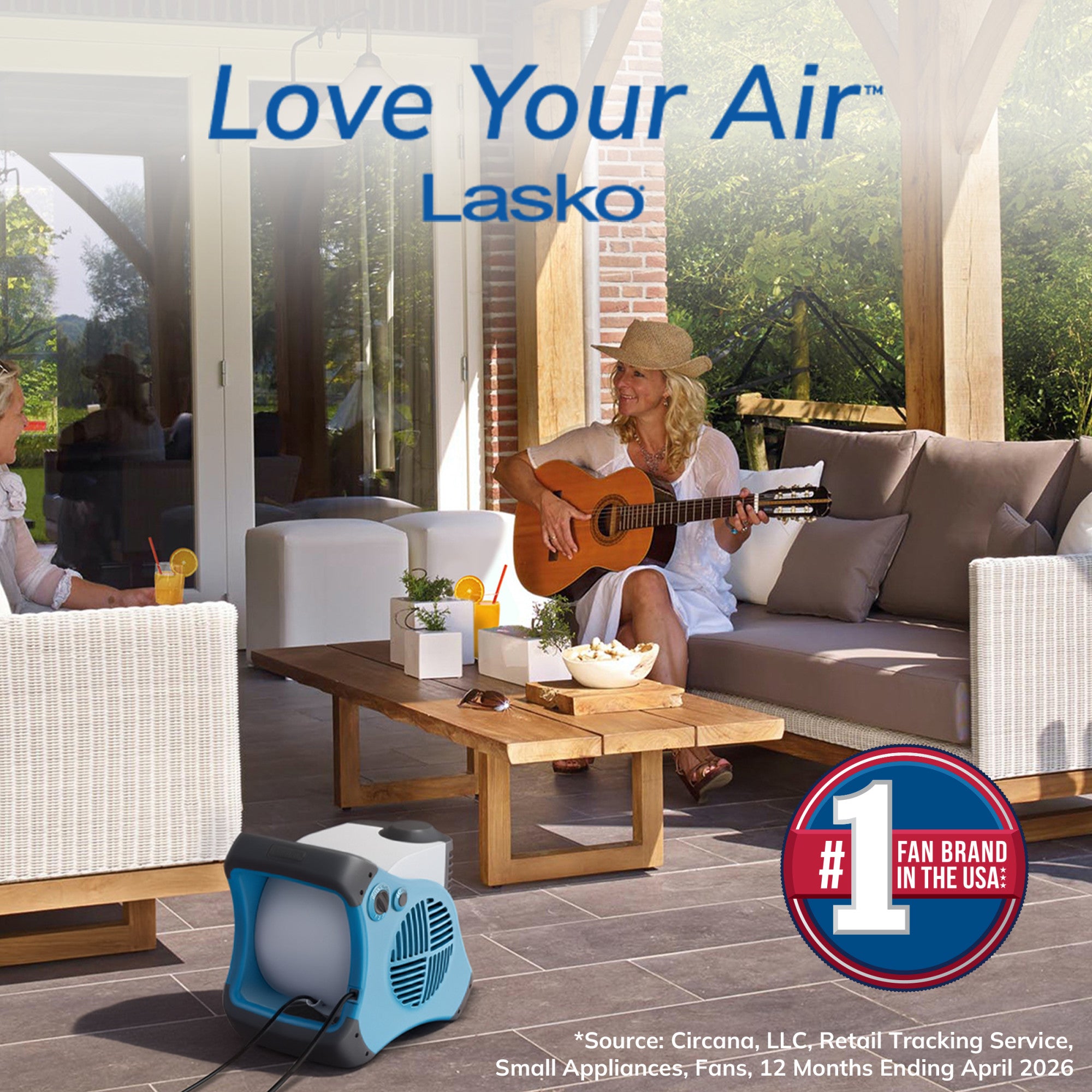 Lasko Misto 15 Outdoor Misting Fan: 3-Speed. Pivoting. Powered Louvers. Blue - Image 2