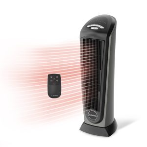 Lasko 23 Ceramic Tower Space Heater: Oscillating. 2 Heat Settings. Remote. Timer. Thermostat. Silver