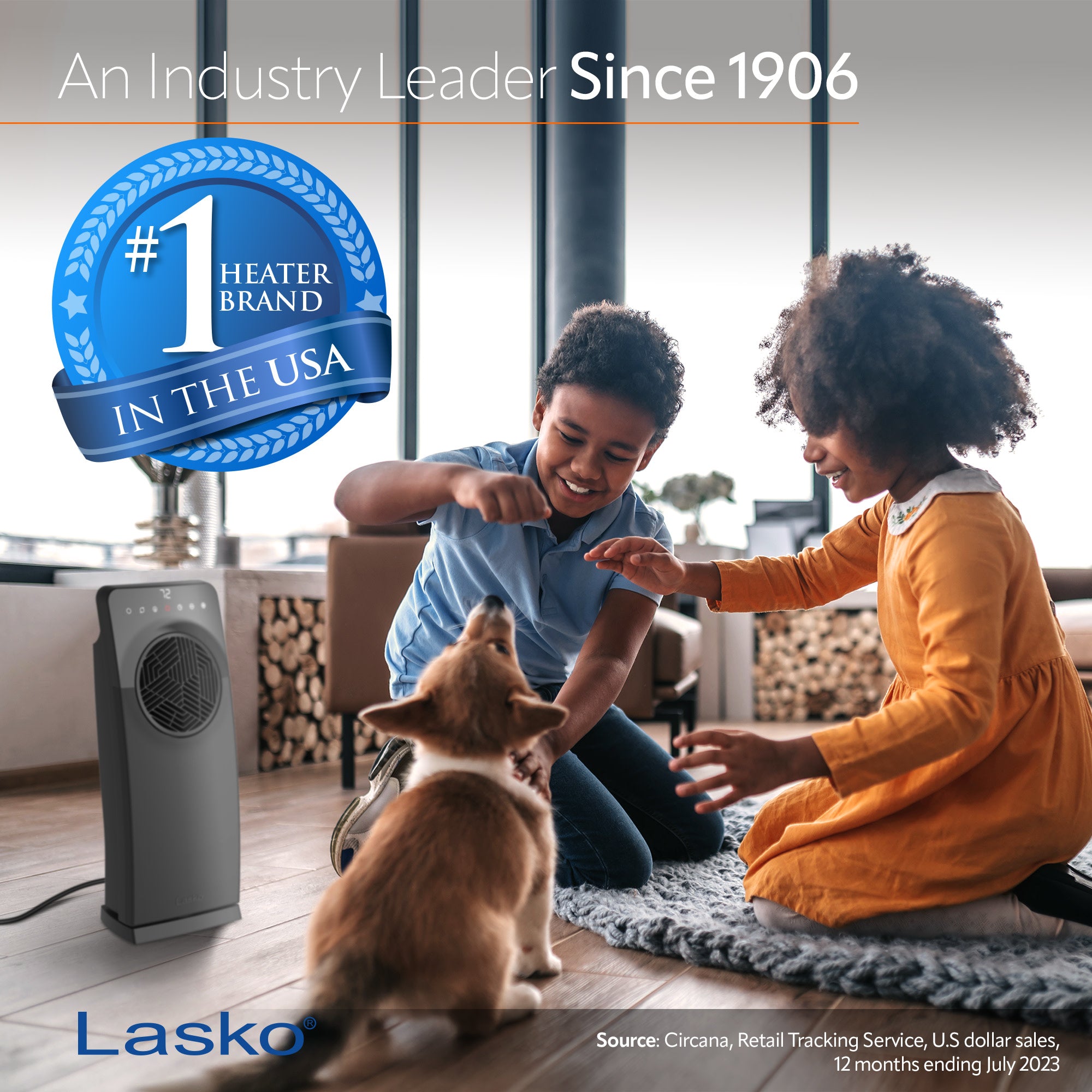 Lasko Revolution II 23 Ceramic Console Space Heater: Oscillating. 3 Heat Settings. Remote. Timer. Tip-Over Switch. Black - Image 2