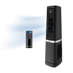 Lasko Stratus 35 DC Tower Fan: Oscillating. 12-Speed. High Velocity. Remote. Black