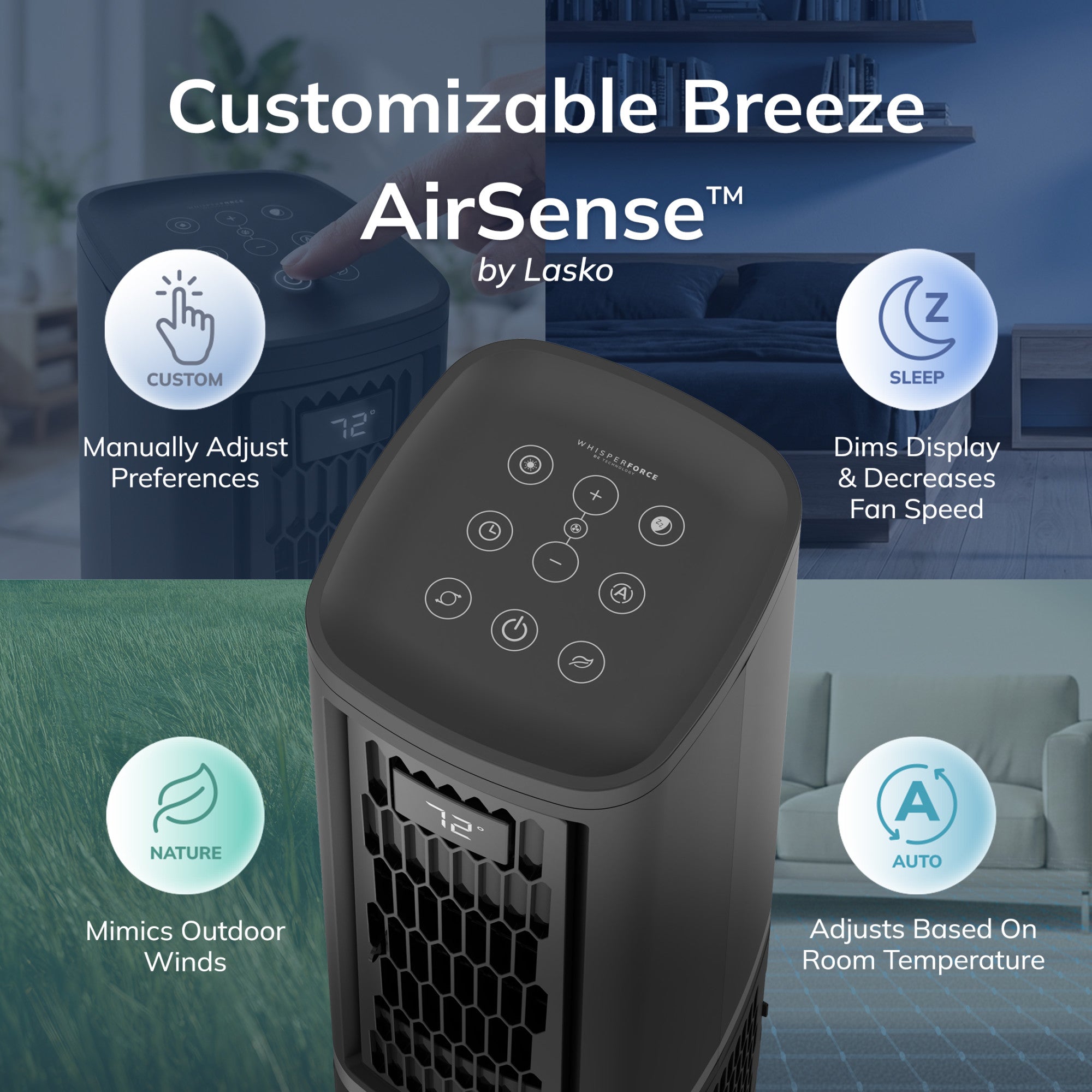 Lasko Stratus 35 DC Tower Fan: Oscillating. 12-Speed. High Velocity. Remote. Black - Image 4