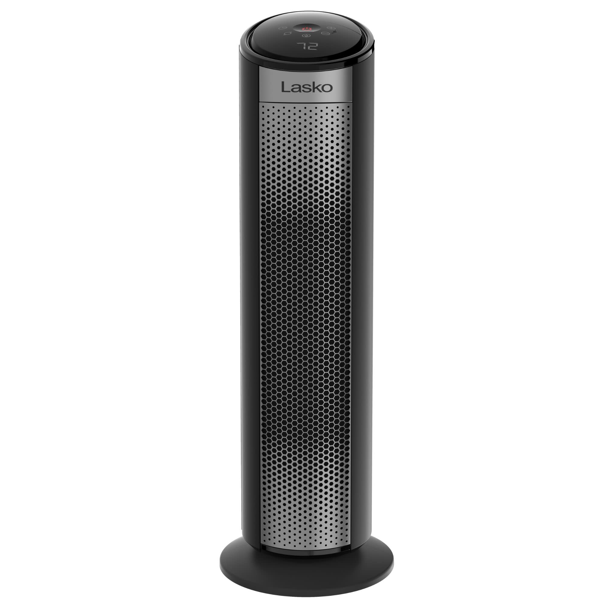 Lasko 22 Ceramic Tower Space Heater: Oscillating. 3 Heat Settings. Remote. Timer. Tip-Over Switch. Child Lock. Thermostat. Black - Image 8
