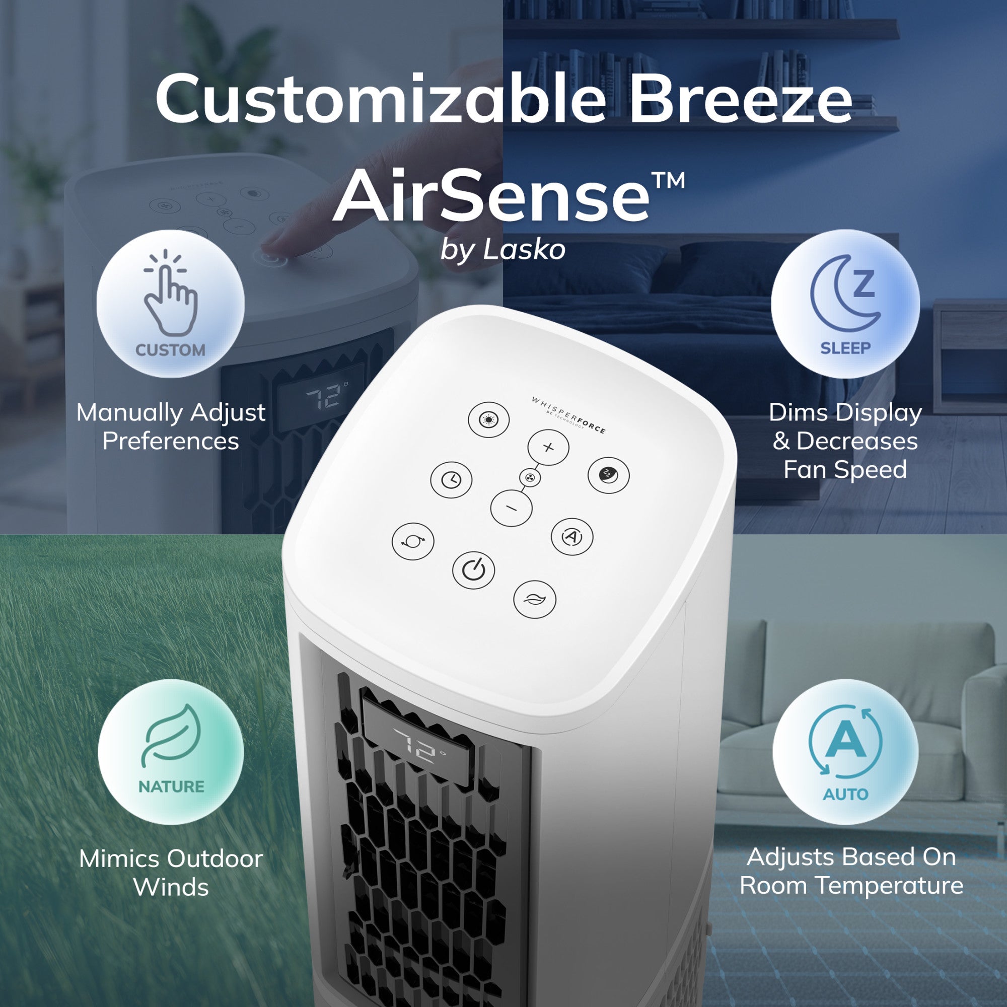Lasko Stratus 35 DC Tower Fan: Oscillating. 12-Speed. High Velocity. Remote. White - Image 4