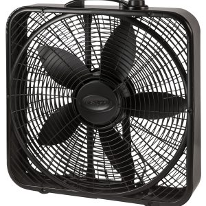 Lasko Power Plus 20 Box Fan: 3-Speed. Weather-Resistant Motor. Black