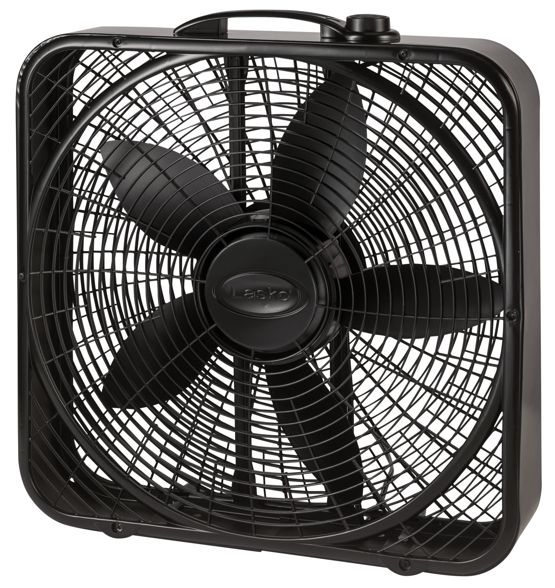 Lasko Power Plus 20 Box Fan: 3-Speed. Weather-Resistant Motor. Black
