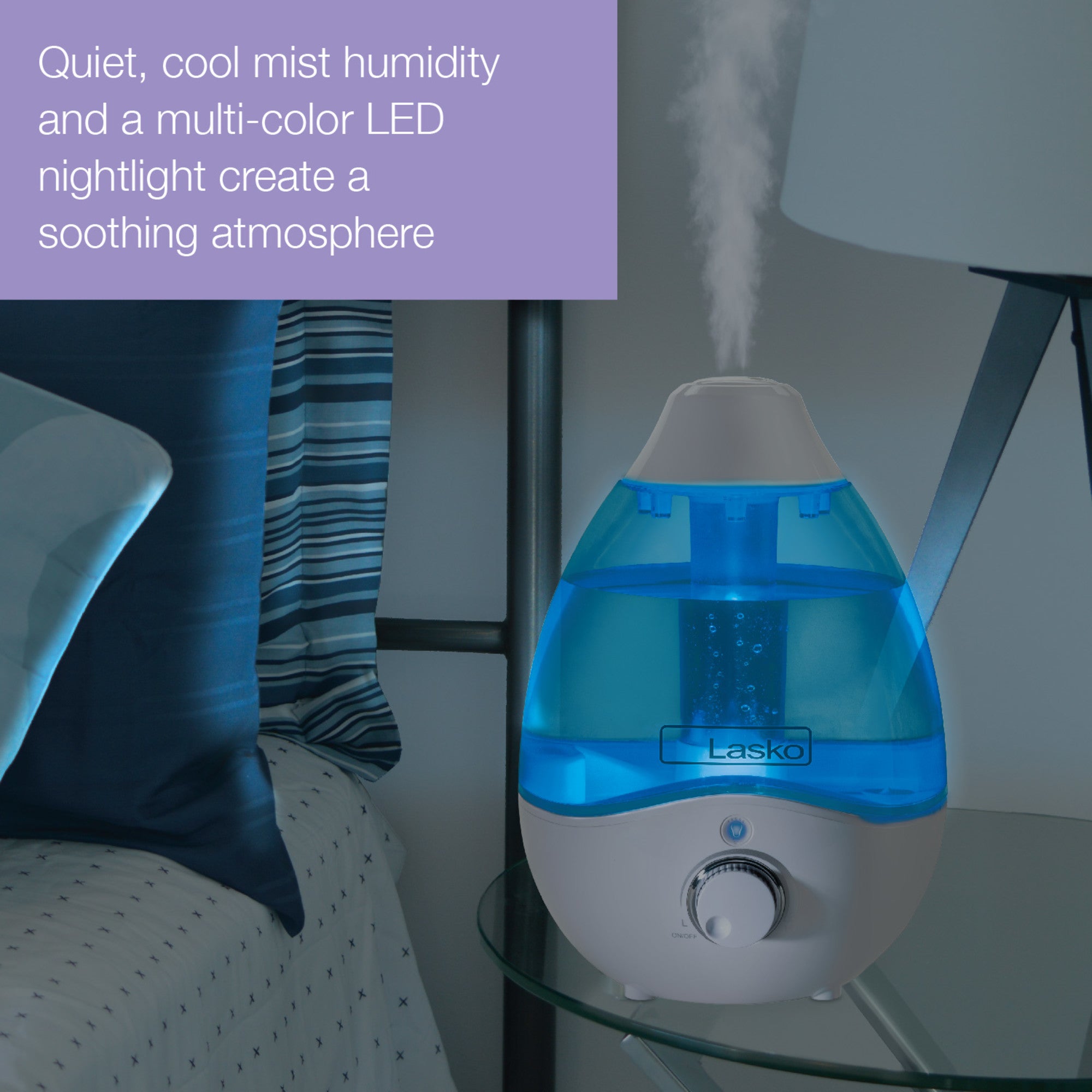 Lasko UH200 Ultrasonic Cool Mist Humidifier with Scent Tray and Nightlight - Image 5