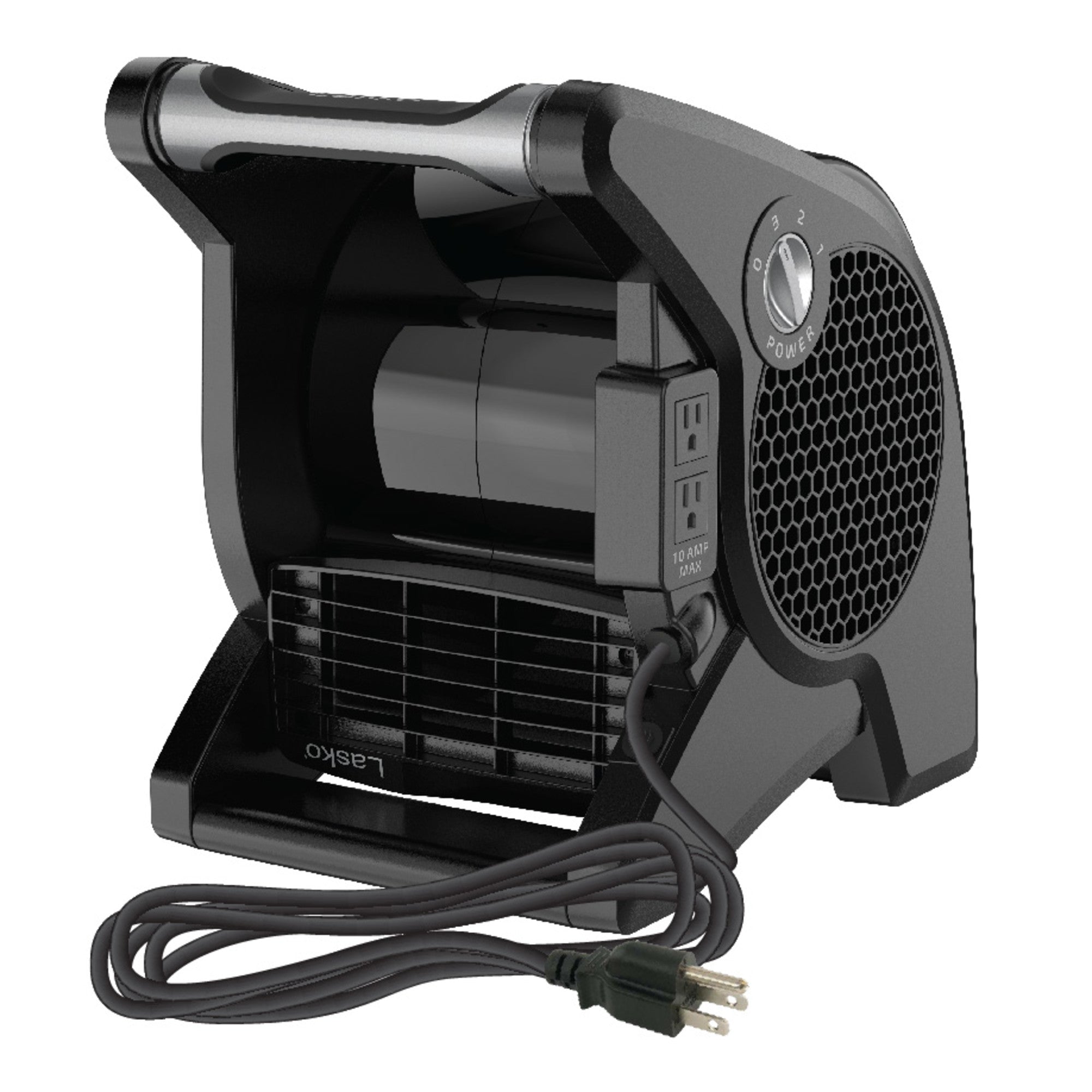 Lasko 15 Air Mover Blower Fan: 3-Speed. High Velocity. 2 Outlets. Pivoting. Black - Image 8