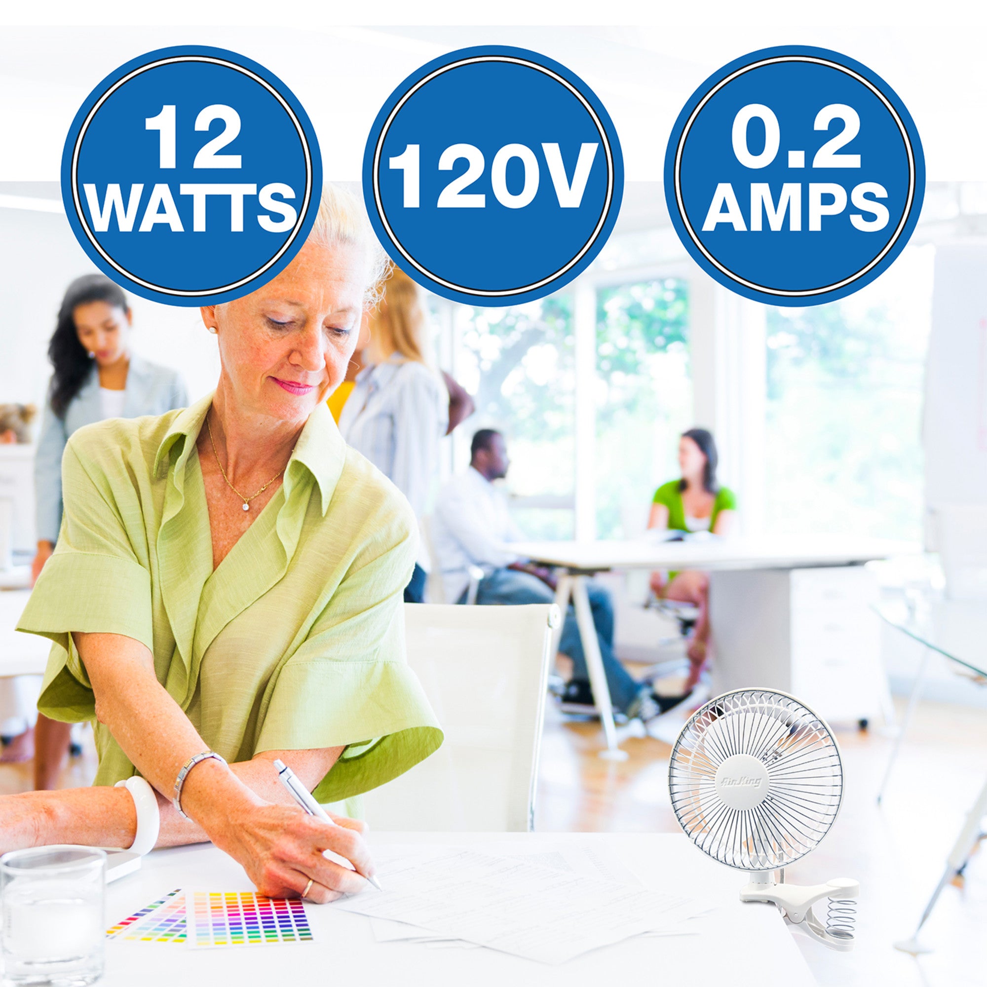 Air King 6 Commercial Grade Clip-On Fan: 2-Speed. Pivoting. White - Image 2