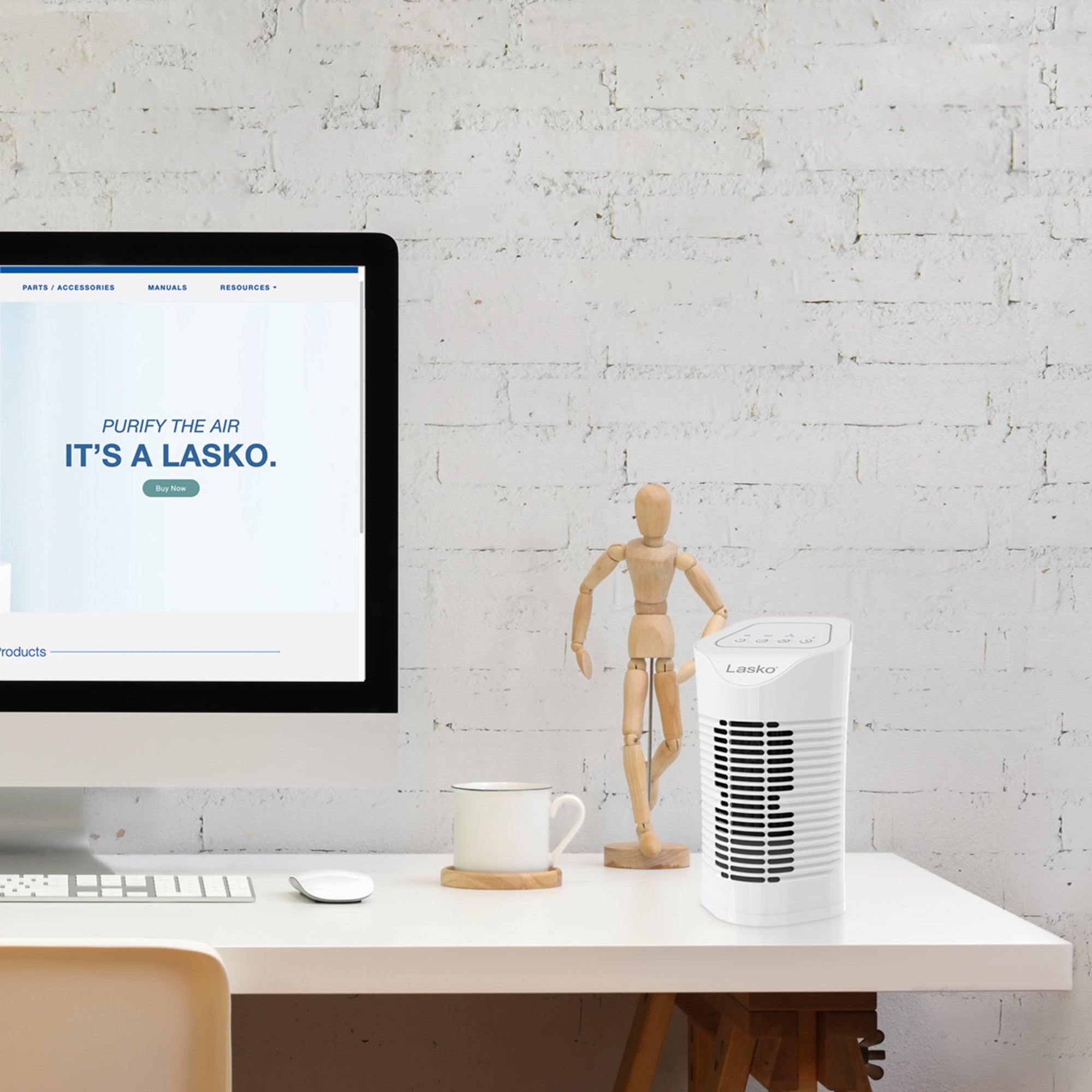 Lasko HF11200 HEPA 11 Table Top Air Purifier (3-speed 3-stage filtration. white) - Image 4