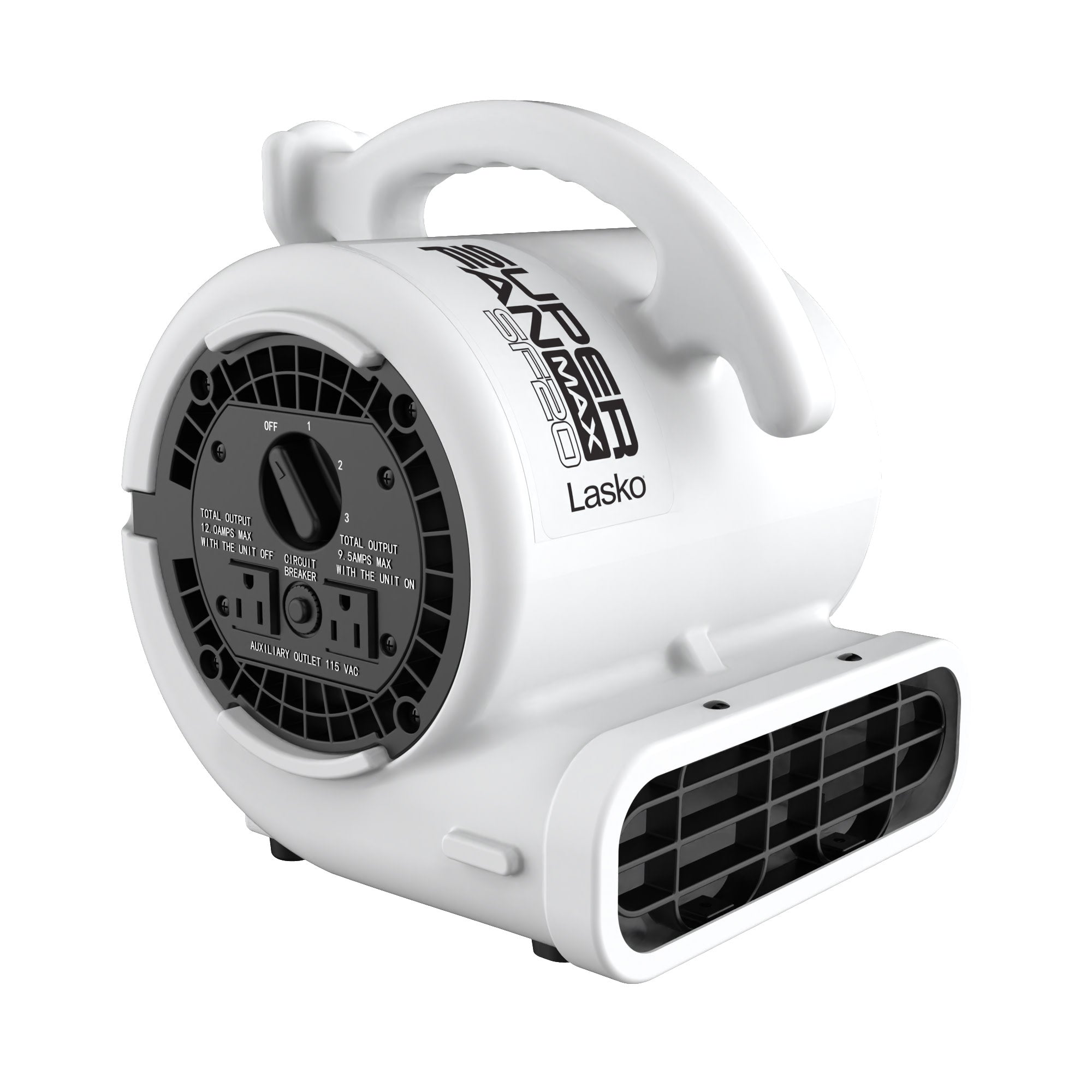 Lasko Super Fan Max 13 Air Mover Blower Fan: 3-Speed. High Velocity. 2 Outlets. White - Image 4