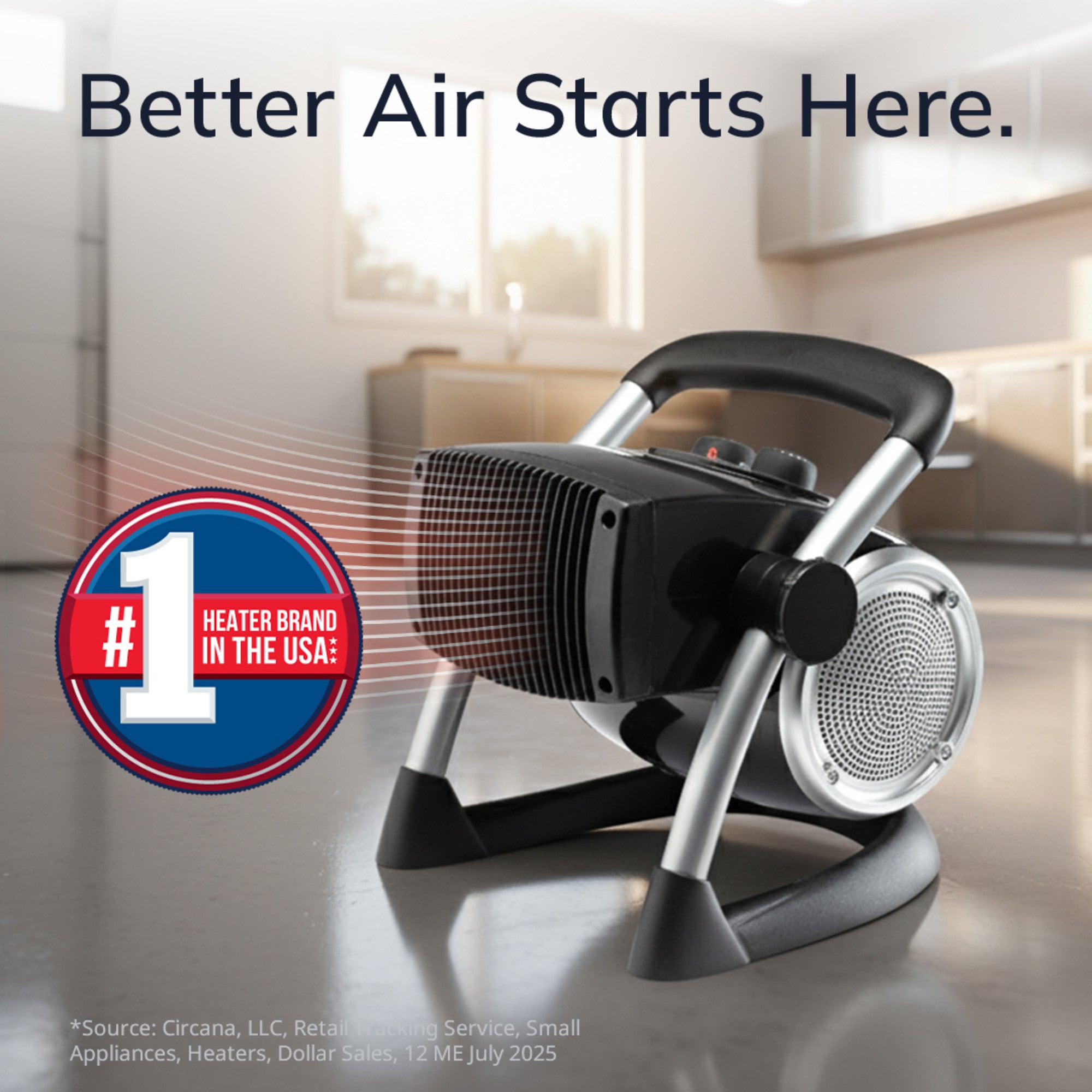 Lasko 12 Ceramic Utility Space Heater: 2 Heat Settings. Pivoting. Thermostat. Black - Image 2