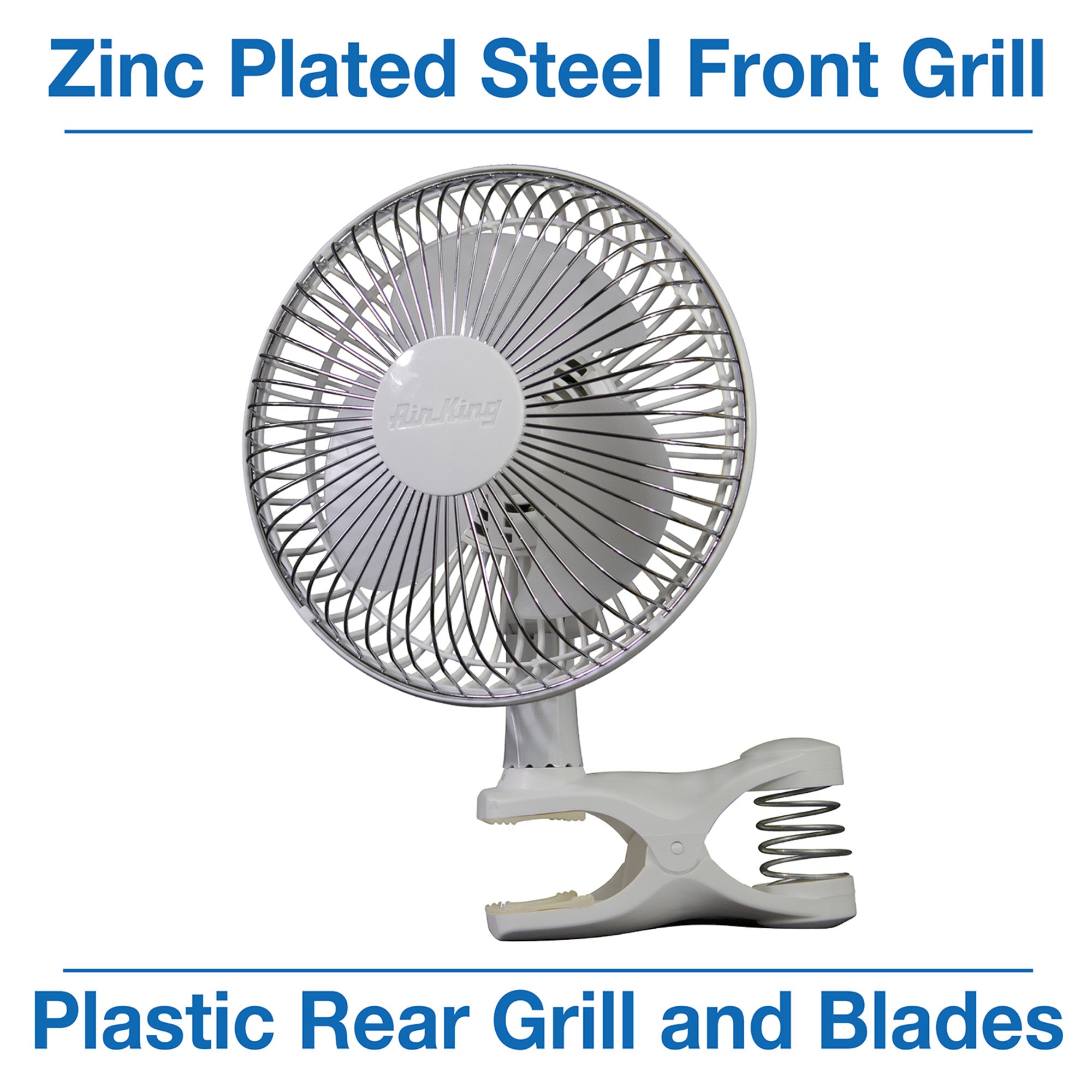 Air King 6 Commercial Grade Clip-On Fan: 2-Speed. Pivoting. White - Image 6