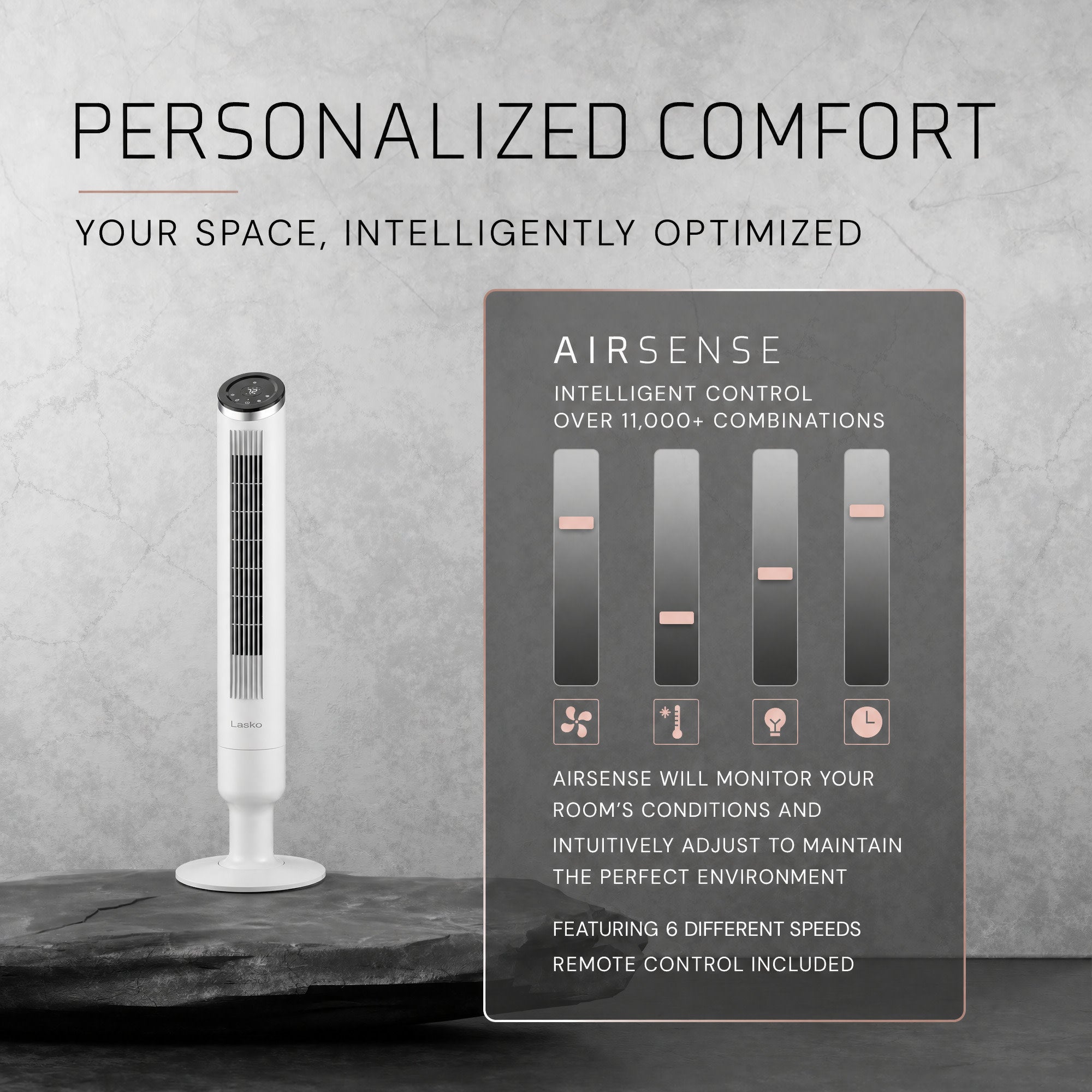 Lasko Apex 42 Tower Fan: Oscillating. 6-Speed. Remote. Timer. White - Image 6
