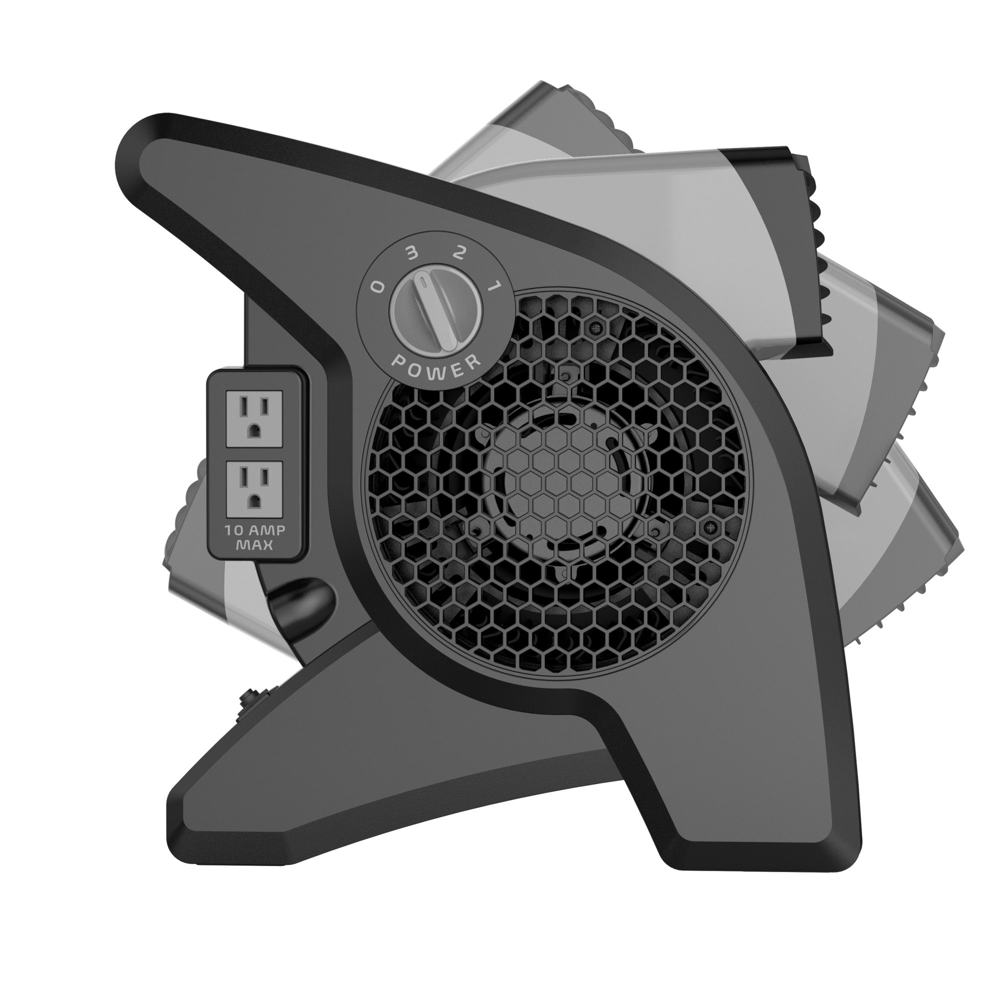 Air King 15 Air Mover Blower Fan: 3-Speed. High Velocity. 2 Outlets. Pivoting. Black - Image 10