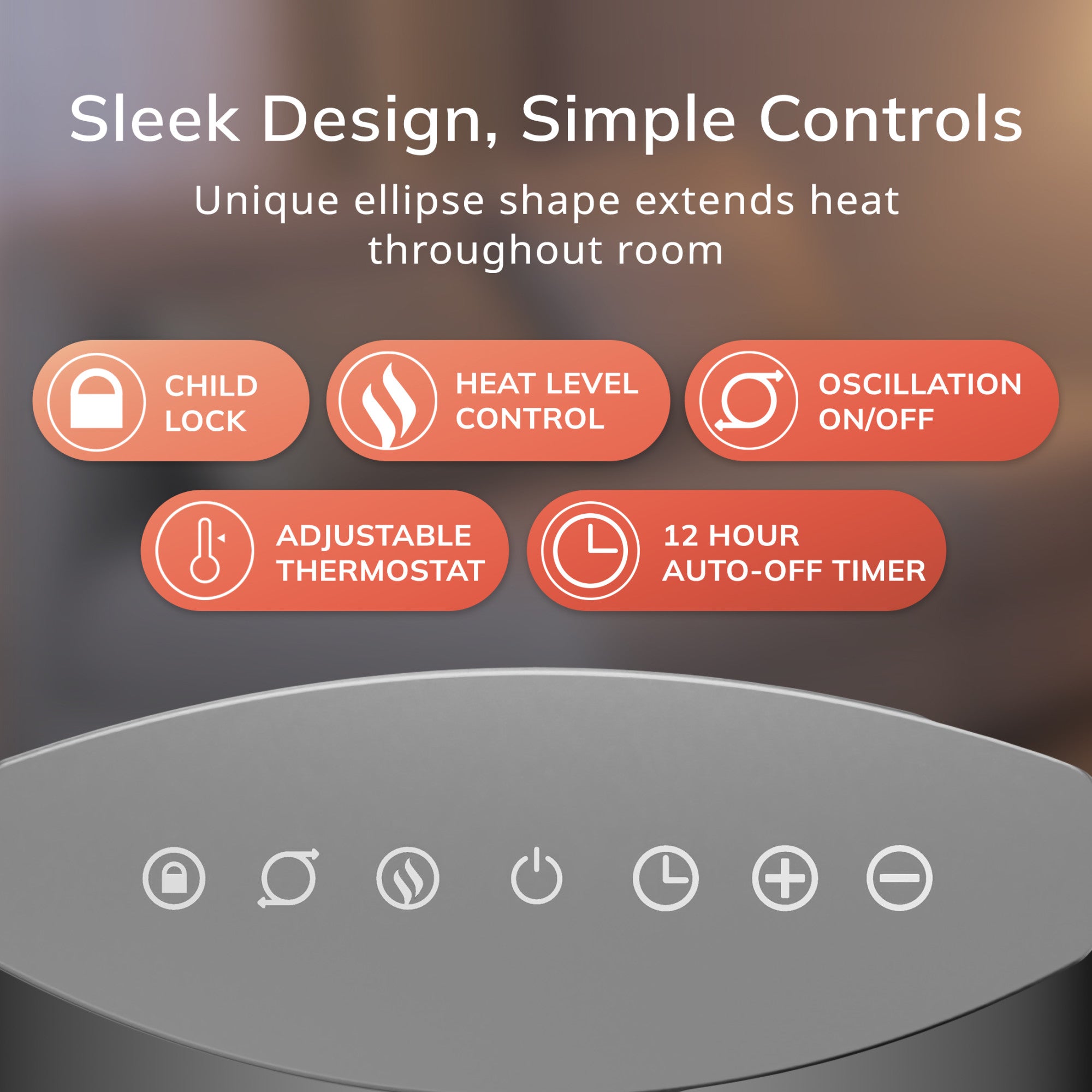 Lasko Ellipse 12 Ceramic Tower Space Heater: Oscillating. 3 Heat Settings. Remote. Timer. Tip-Over Switch. Child Lock. Thermostat. Silver - Image 5