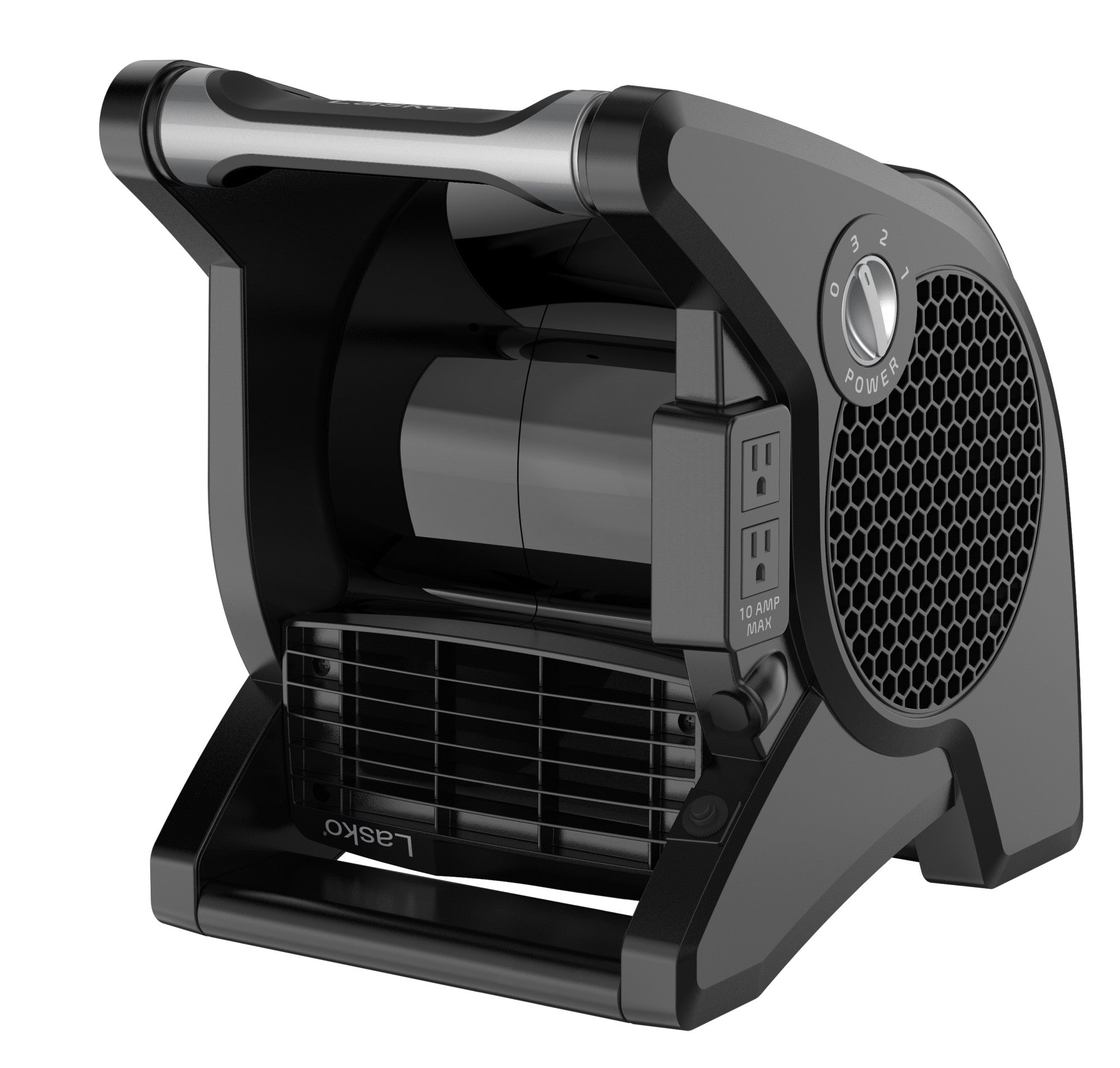 Lasko 15 Air Mover Blower Fan: 3-Speed. High Velocity. 2 Outlets. Pivoting. Black - Image 10