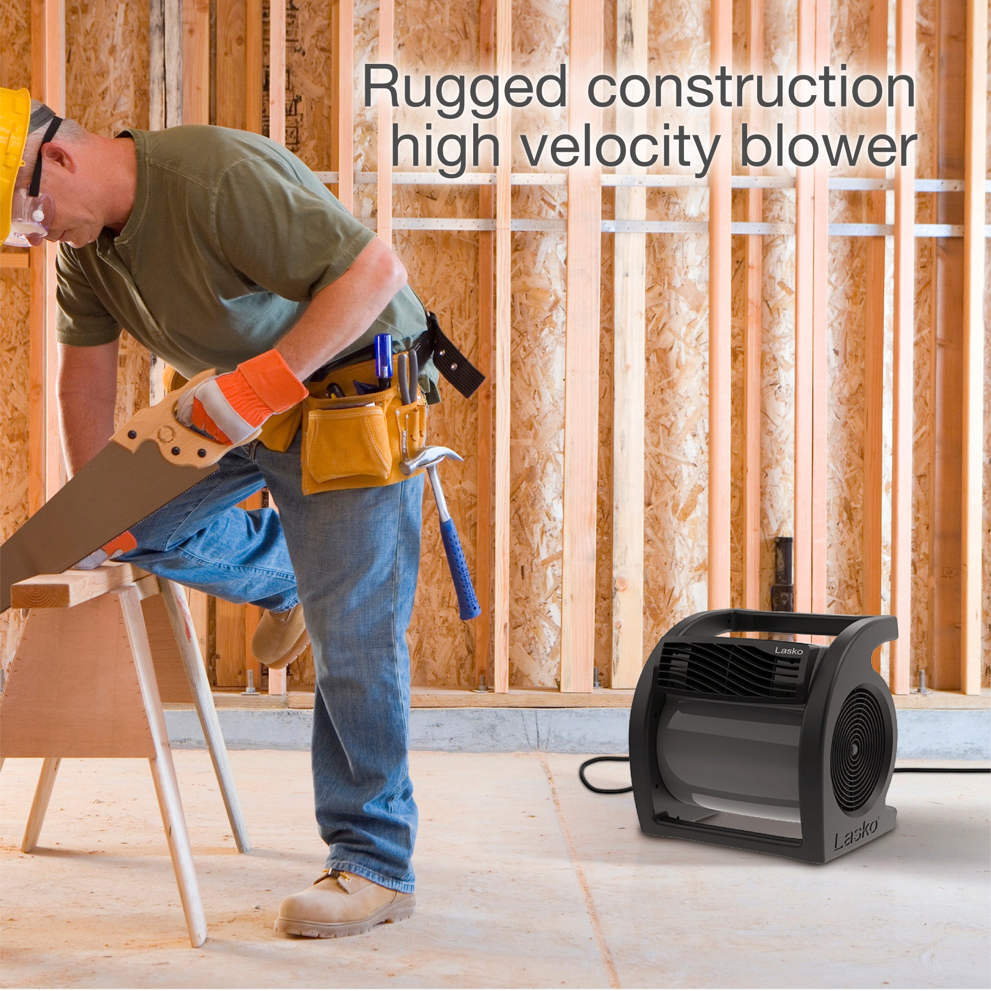 Lasko Max Performance 15 Air Mover Blower Fan: 3-Speed. High Velocity. 2 Outlets. Black - Image 3