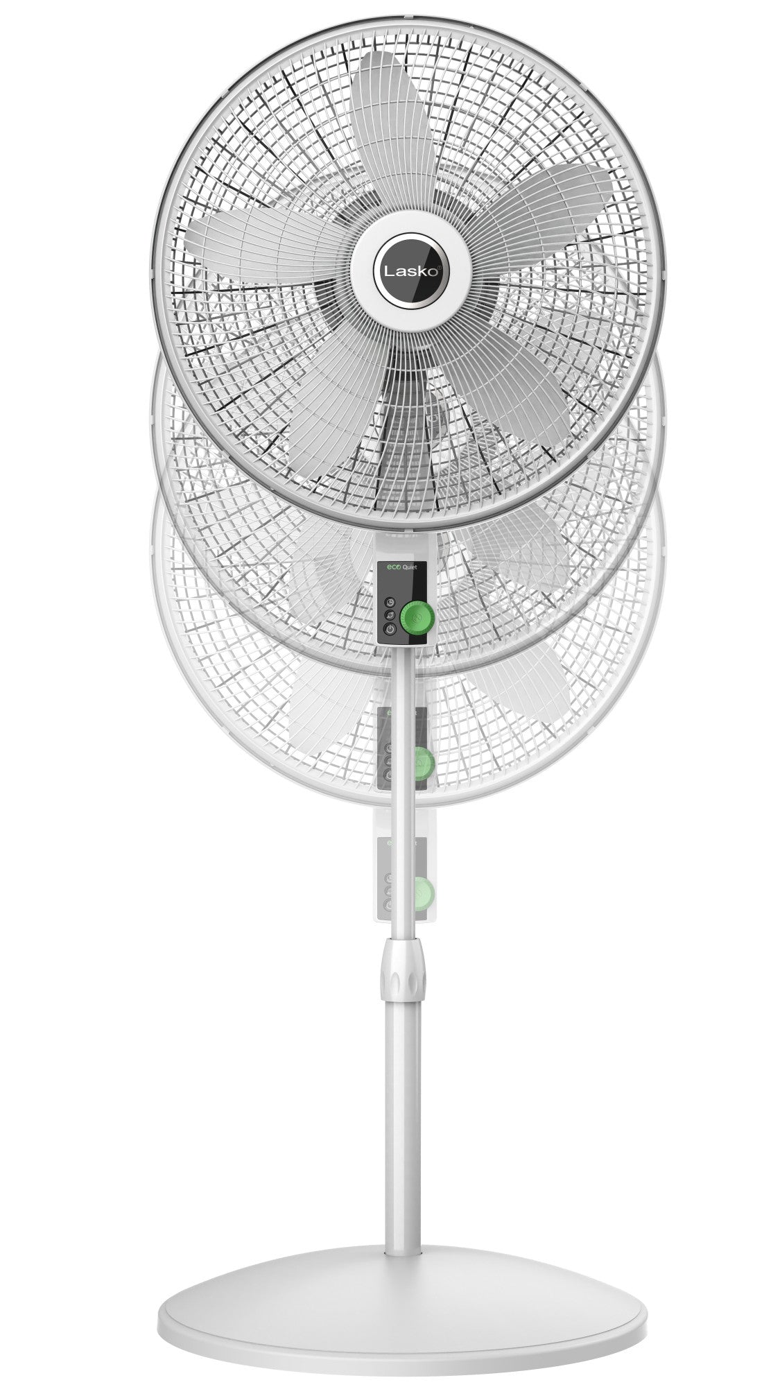 Lasko EcoQuiet 18 DC Pedestal Fan: Oscillating. 12-Speed. Remote. White - Image 12