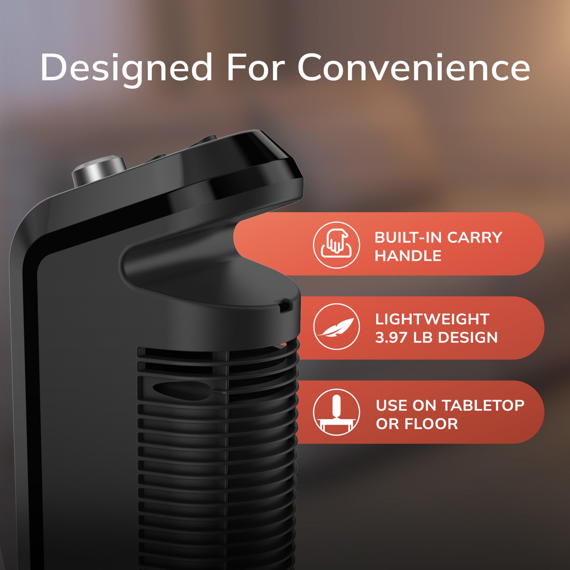 Lasko 16 Ceramic Tower Space Heater: Oscillating. 2 Heat Settings. Thermostat. Black - Image 6