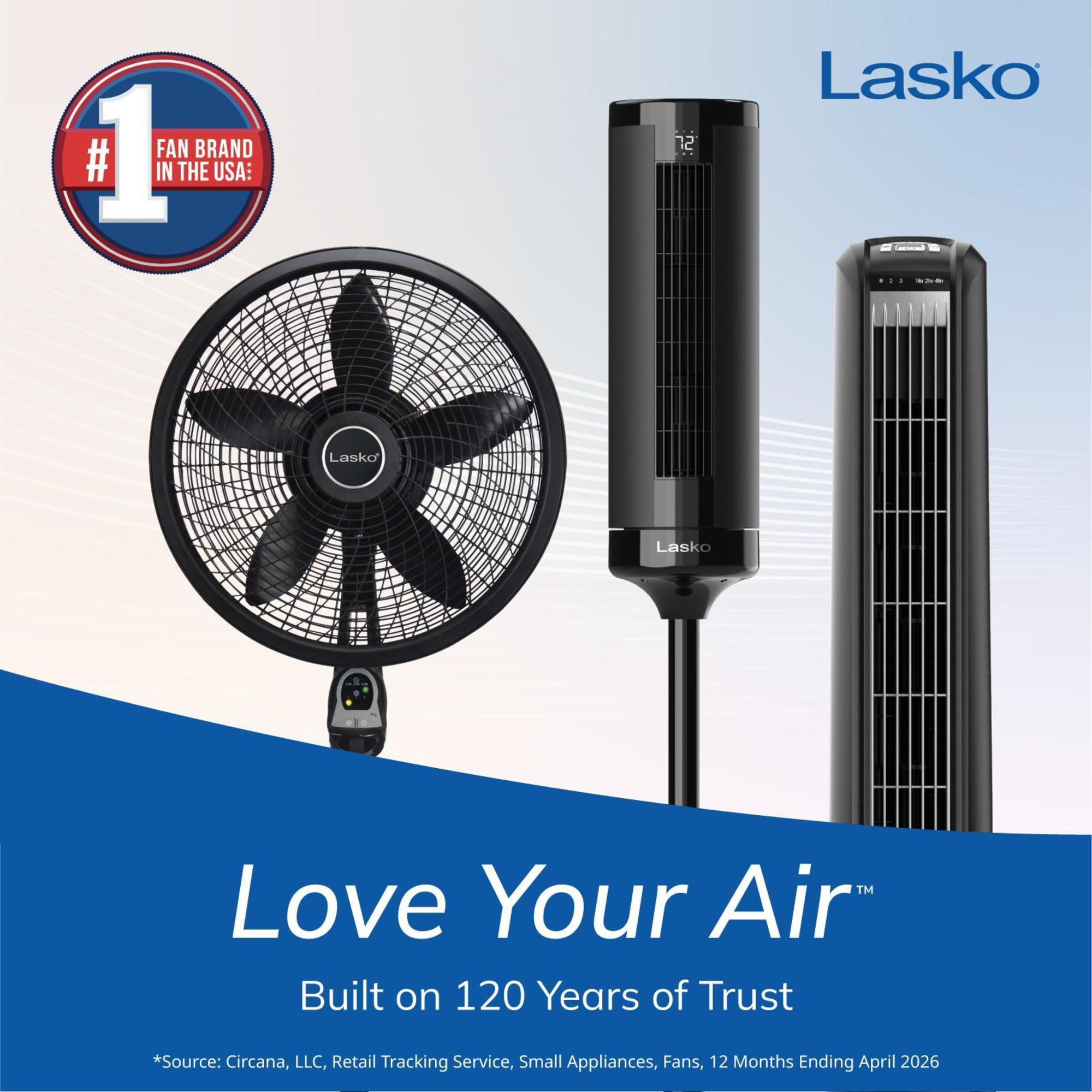 Lasko 12 Air Mover Blower Fan: 3-Speed. High Velocity. 2 Outlets. Pivoting. Black - Image 2