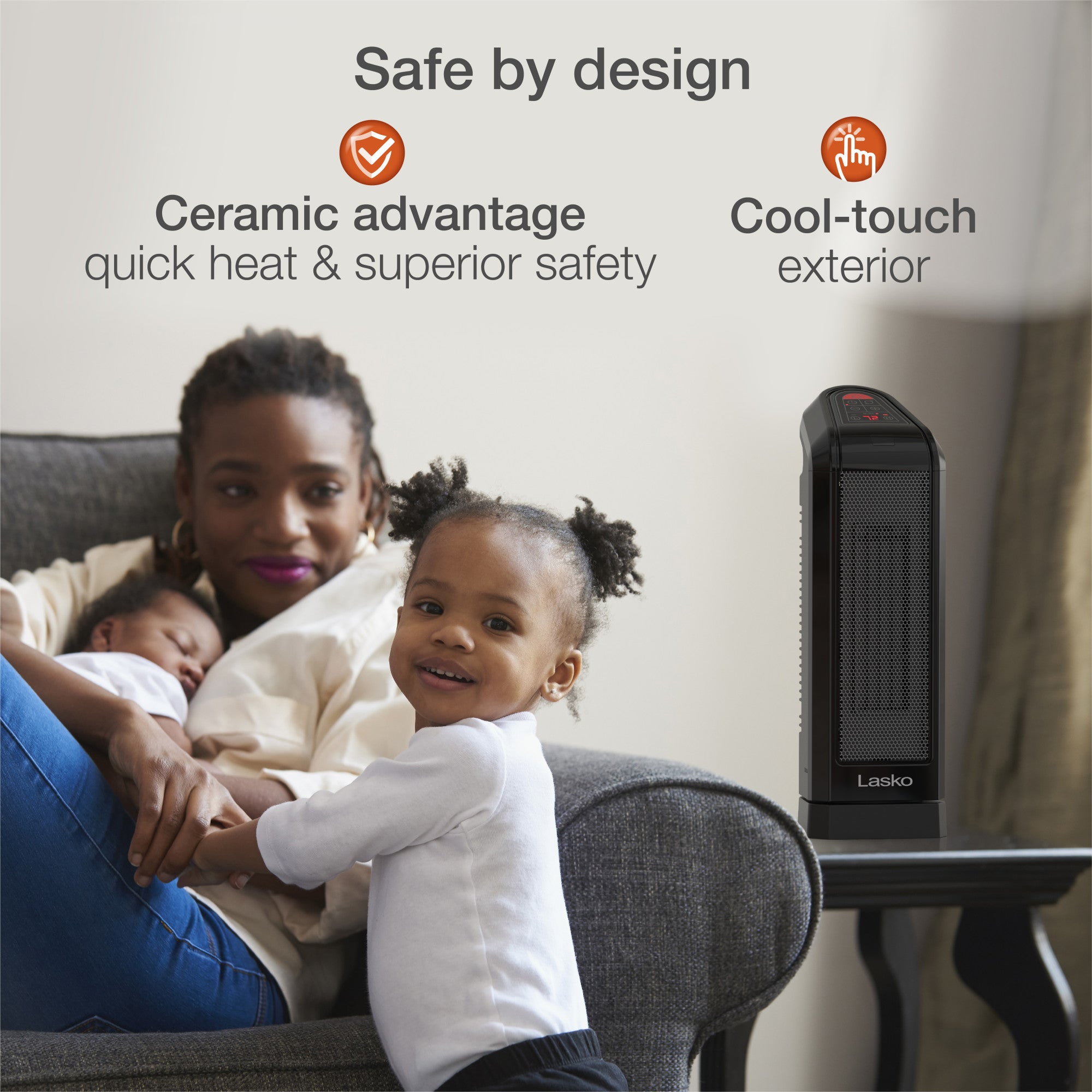 Lasko 16 Ceramic Tower Space Heater: Oscillating. 2 Heat Settings. Remote. Timer. Thermostat. Black - Image 5