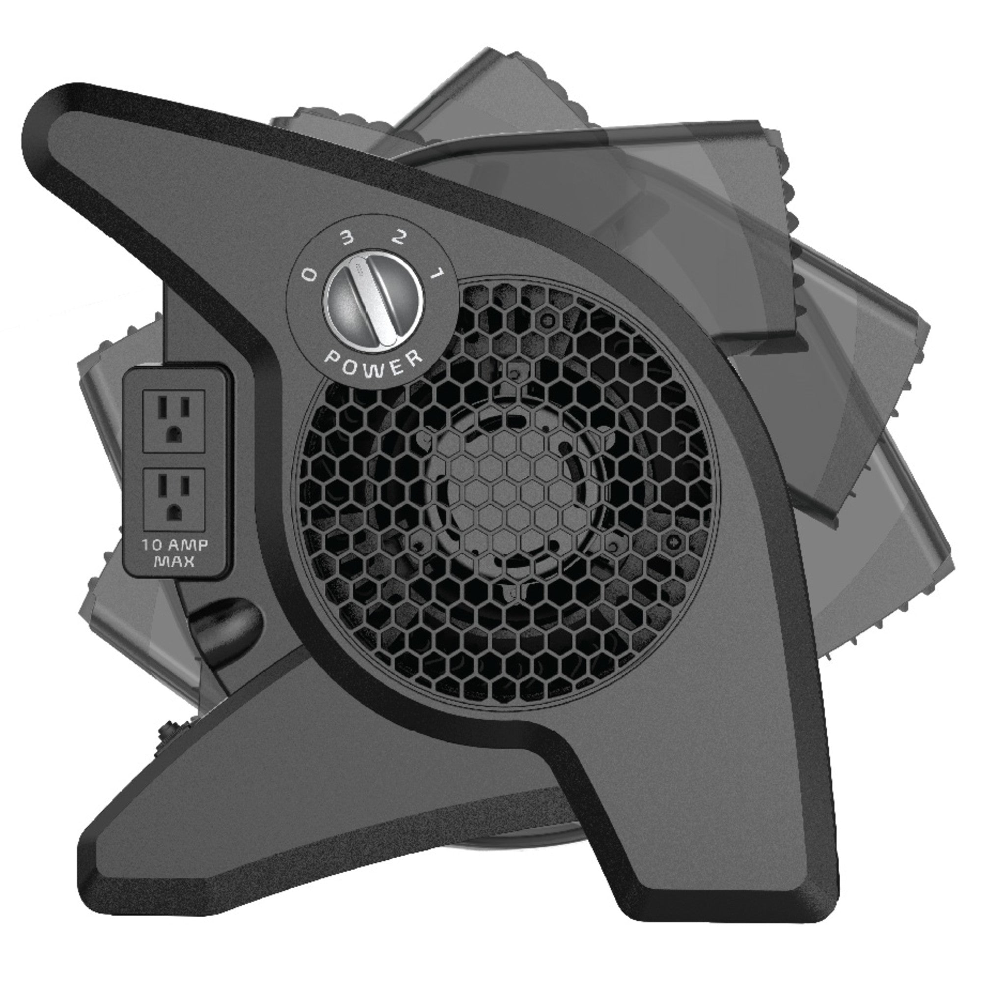 Lasko 15 Air Mover Blower Fan: 3-Speed. High Velocity. 2 Outlets. Pivoting. Black - Image 9