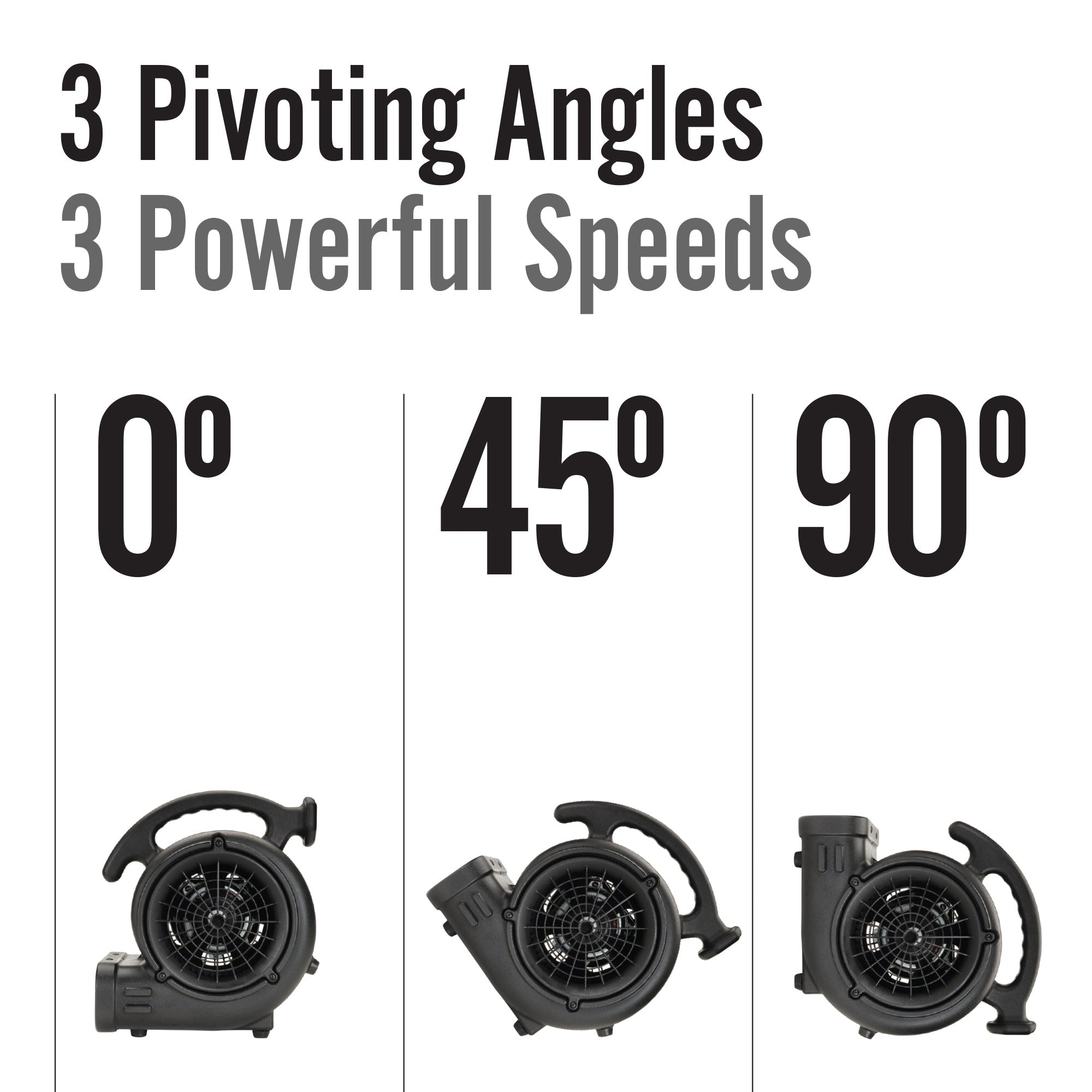 Lasko Super Fan Max 13 Air Mover Blower Fan: 3-Speed. High Velocity. 2 Outlets. Black - Image 3