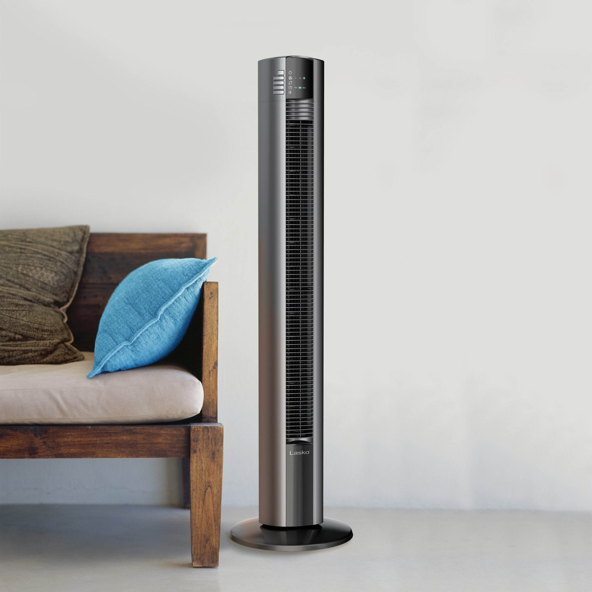Lasko 48 Tower Fan: Oscillating. 3-Speed. Remote. Timer. Black - Image 6