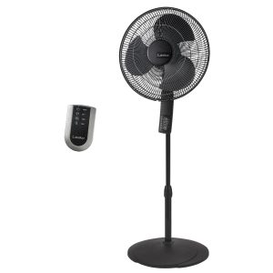 Lasko 16 Pedestal Fan: Oscillating. 4-Speed. Remote. Timer. Thermostat. Black
