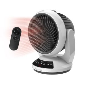 Lasko Whirlwind Heat 13 Ceramic Space Heater: Dual Oscillation. 3 Heat Settings. Remote. Timer. Tip-Over Switch. Thermostat. White