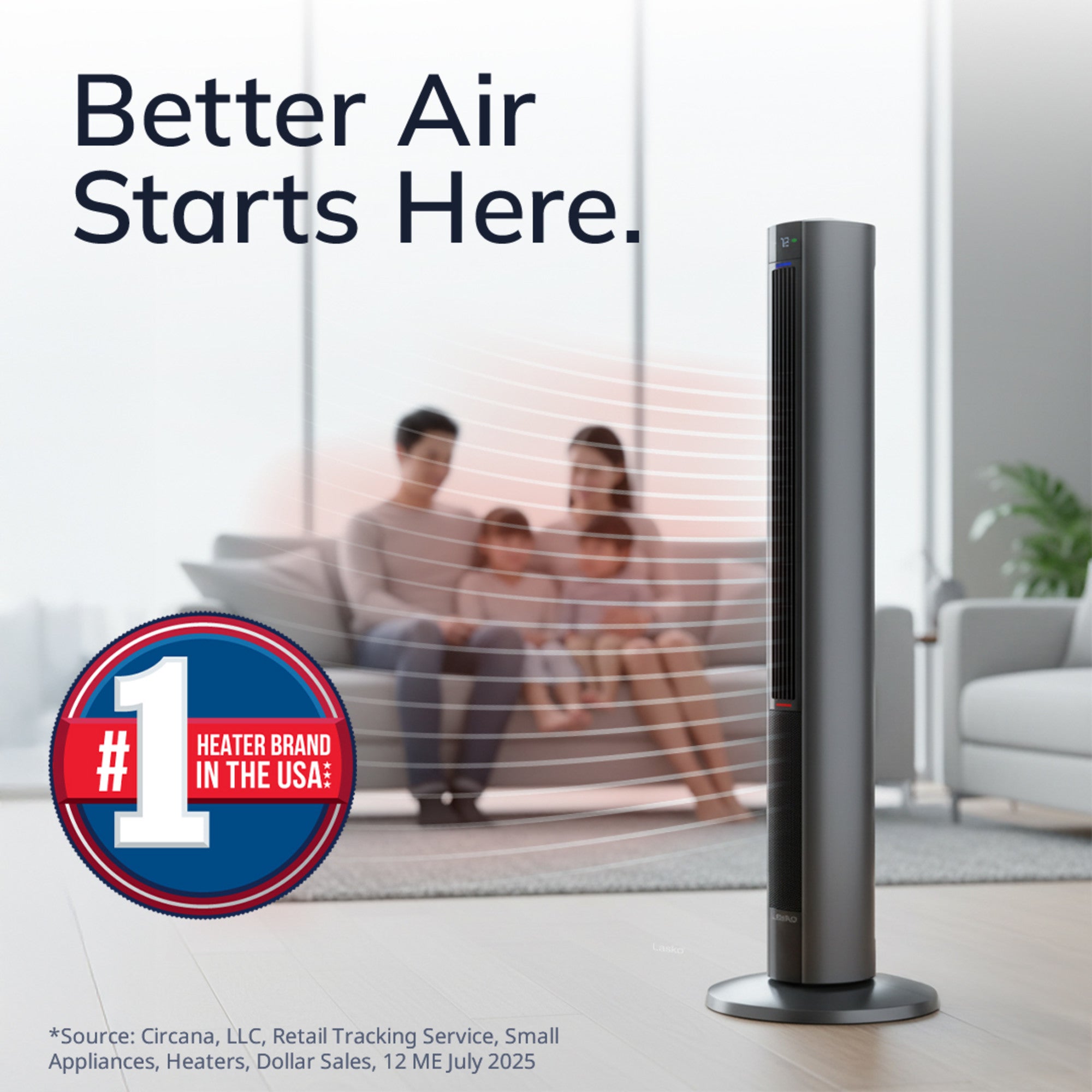 Lasko DUO Comfort 42 DC Tower Fan and Ceramic Space Heater: Oscillating. 3 Heat Settings. 8 Fan Speeds. Remote. Timer. Tip-Over Switch. Child Lock. Gray - Image 2