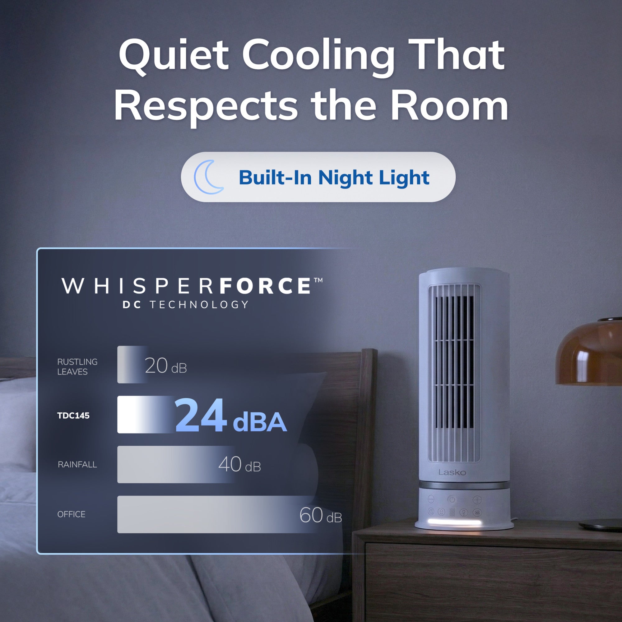 Lasko StealthBreeze 15 DC Table Fan: Oscillating. 12-Speed. 15?? Tilt. Remote. White - Image 4